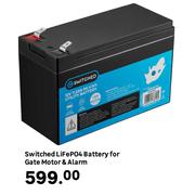 Switched Life PO4 Battery For Gate Motor & Alarm