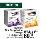 Nudrate Oral Rehydration Therapy Assorted-6 x 5.3g Powder Sachets Each