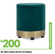 Gold Velvet Ottoman 40-1081