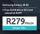 Samsung Galaxy J8 4G-On Smart XS+ Free 32GB Micro SD Card