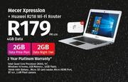 Mecer Xpression-4GB Data + Huawei R218 WiFi Router