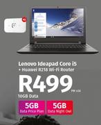 Lenovo Ideapad Core i5-On 10GB Data + Huawei R218 WiFi Router
