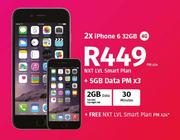 2 x iPhone 6 32GB 4G-On NXT LVL Smart Plan free NXT LVL Smart Plan