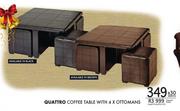 Quattro Coffee Table With 4x Ottomans