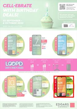 Edgars Mobile : Cell-ebrate Birthday Deals (22 September - 08 October 2023), page 1