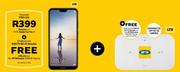 Huawei P20 Lite LTE-On MTN Made For Me M + MTN Sharelink E5573 WiFi Router-On My MTNChoice 500MB Top