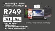 Lenovo Ideapad Celeron-On 2GB Data + Huawei R218 WiFi Router 4G