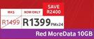 Apple iPhone 64GB 4G-On Red More Data 10GB Plus 10GB Once Off