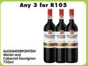 Alexanderfontein Merlot And Cabernet Sauvignon-3x750ml