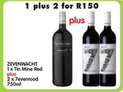 Zevenwacht 1xTin Mine Red-2x7evenrood 750ml