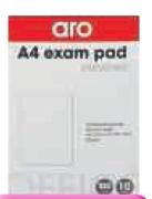 Aro A4 Exam Pad 100 Sheets-Per 10 Pack