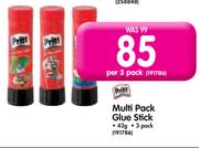 Multi Pack Glue Stick 43g-Per 3 Pack