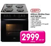 Defy 600mm Slimline Oven and Hob Set DBO451 + DHD332-Per Set