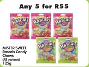 Mister Sweet Rascals Candy Chews (All Variants)-5 x 125gm
