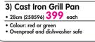 Panache 28cm Cast Iron Grill Pan-Each