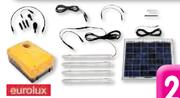 Eurolux 10W Solar Lighting Kir with 4 Bulbs Yellow and Black-Per Kit