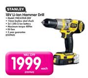 Stanley 18V Li-Ion Hammer Drill FMC620LB-QW