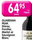 Guardian Peak Shiraz, Frontier, Merlot or Sauvignon Blanc-750ml