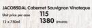 Jacobsdal Cabernet Sauvignon Vintage-12x750ml