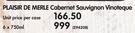 Plaisir De Merle Cabernet Sauvignon Vinoteque-6x750ml
