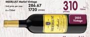 Meerlust Merlot Vintage-6x750ml