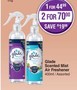 Glade Scented Mist Air Freshener Assorted-For 2 x 400ml