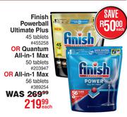 Finish Powerball Ultimate Plus 45 Tab Or Quantum All In 1 Max 50 Tab Or All In 1 Max 56 Tab-Each