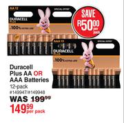Duracell Plus AA Or AAA Batteries 12 Pack-Per Pack