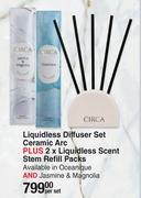 Circa Liquidless Diffuser Set Ceramic Arc Plus 2 x Liquidless Scent Stem Refill packs-Per Set