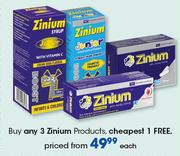Zinium Products-Each