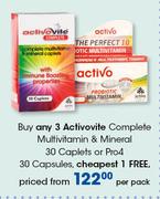 Activovite Complete Multivitamin & Mineral 30 Caplets Or Pro4-30 Capsules Per Pack