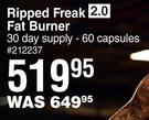 Ripped Freak 2.0 Fat Burner 30 Day Supply 60 Capsules