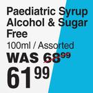 Panado Paediatric Syrup Alcohol & Sugar Free Assorted-100ml 