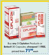 Ciplaton Products Or Betavit Capsules-30's Each
