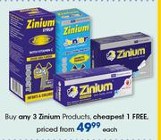 Zinium Products-Each