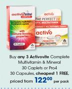 Activovite Complete Multivitamin & Mineral-30 Caplets Or Pro4 Capsules-30's Per Pack