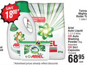 Ariel Auto Liquid 1.1/1.5L Or Auto Washing Powder 2Kg Or 3 In 1 Capsules 14 Pack-Each