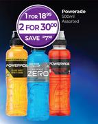 Powerade Assorted-For 2 x 500ml