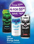 USN Qhush Energy Drink Assorted-For 1 x 500ml