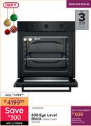 Defy 600 Eye Level Black Glass Oven DBO483E 10280649