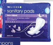 Clicks Maxi Night Unscented Sanitary Pads-8's Pack