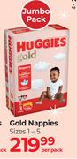Huggies Gold Nappies Sizes 1-5 Jumbo Pack-Per Pack