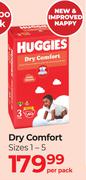 Huggies Dry Comfort Sizes 1-5-Per Pack