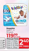 Baby Things Nappies Sizes 1-4 50 Pack-Per Pack