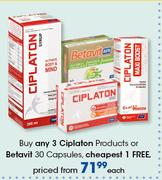 Ciplaton Products Or Betavit-30 Capsules Each