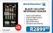 Kelvinator Black 150 Litre Beverage Cooler