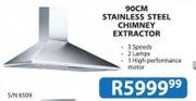 Smeg 90cm Stainless Steel Chimney Extractor
