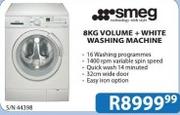 Smeg 8kg Volume + White Washing Machine