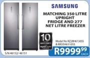 Samsung Matching 350Ltr Upright Fridge and 277Ltr Freezer Each