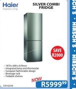 Haier Silver Combi Fridge